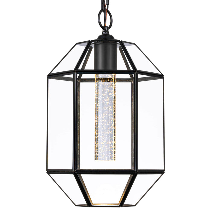 Dark Bronze LED Brass Pendant Light with Crystal