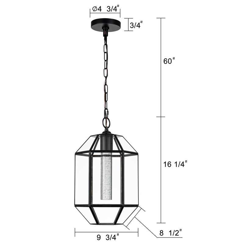 Dark Bronze LED Brass Pendant Light with Crystal