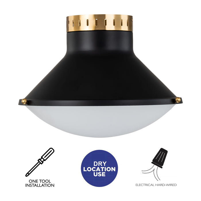 Elegant Retro Dimmable LED Flush mount with Luxe Gold Accents