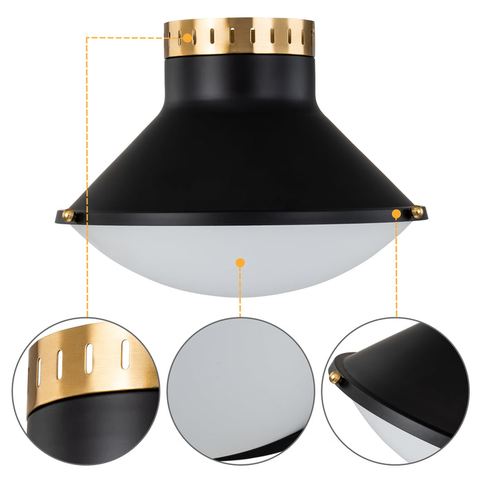 Elegant Retro Dimmable LED Flush mount with Luxe Gold Accents