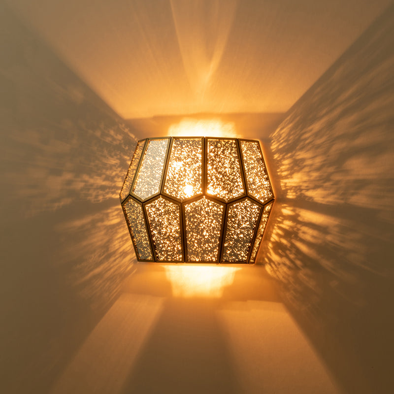 Brass Wall Light with Silver Mercury Glass