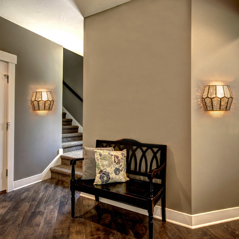 Brass Wall Light with Silver Mercury Glass