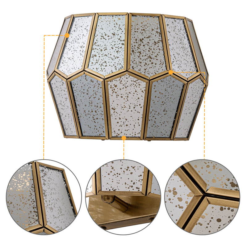 Brass Wall Light with Silver Mercury Glass