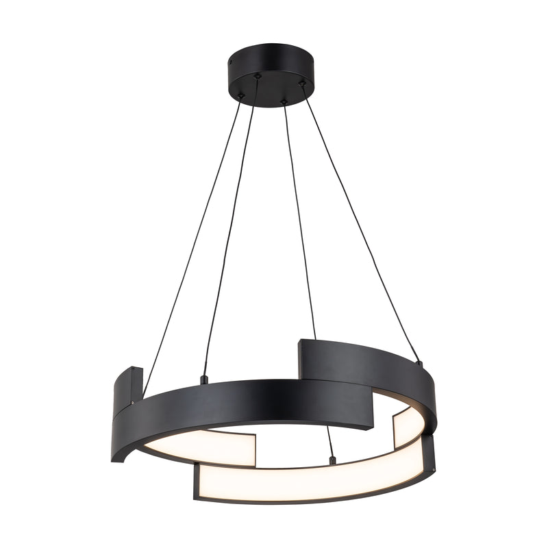 Matte Black Aluminum Modern LED Pendant Light with White Acrylic Diffuser