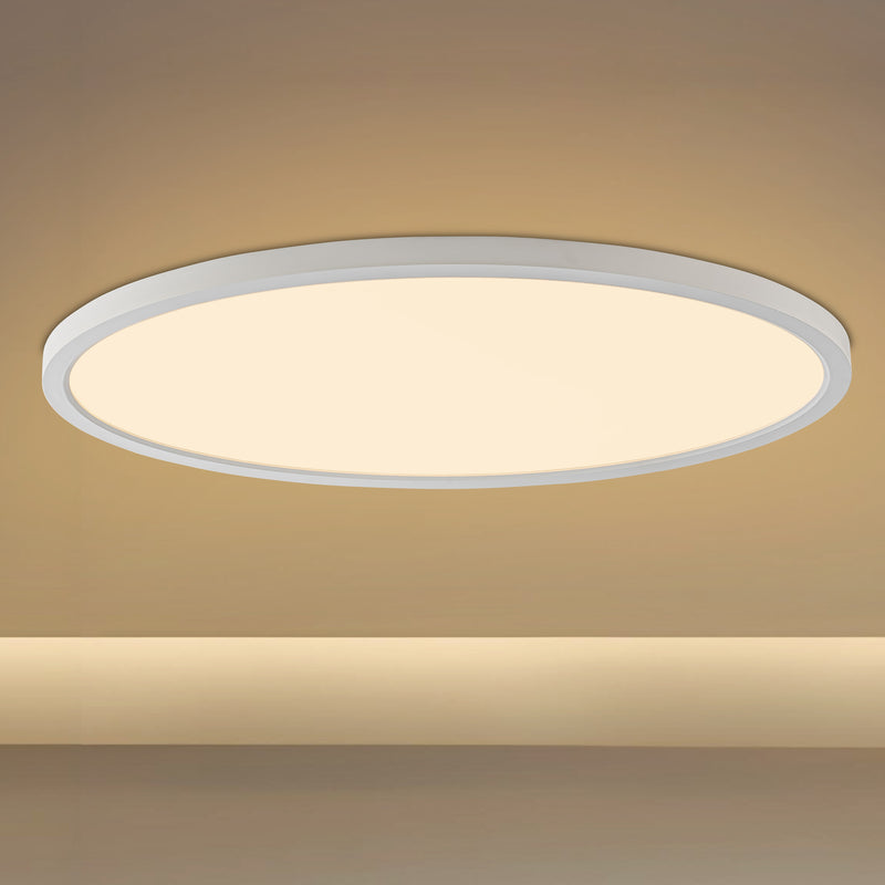 32in White Dimmable LED Ceiling Light Flush Mount with Adjustabl 2700K/ 3000K/ 3500K/4000K/5000K