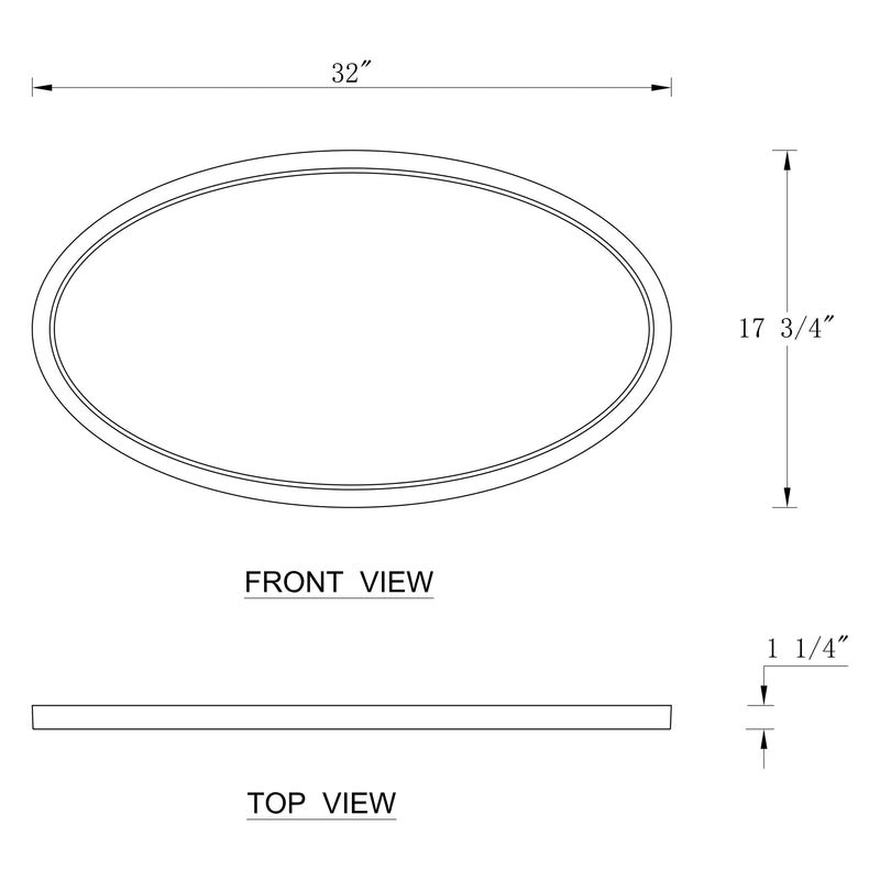 32in White Dimmable LED Ceiling Light Flush Mount with Adjustabl 2700K/ 3000K/ 3500K/4000K/5000K