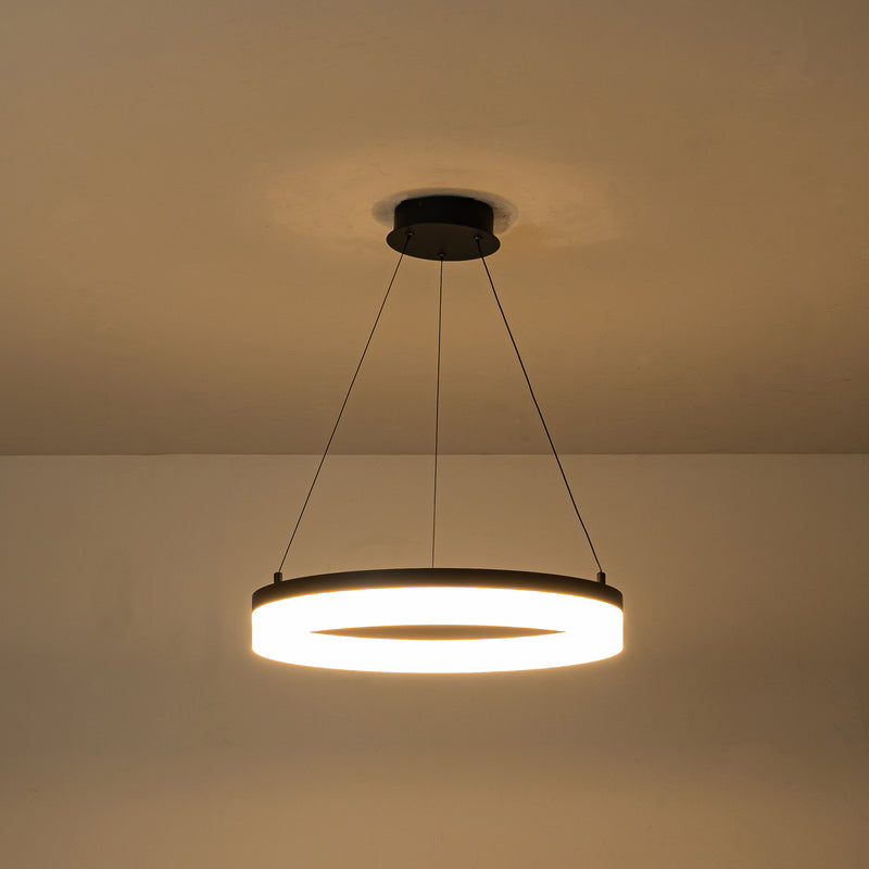 19.75in Black LED Pendant Light with Acrylic Diffuser
