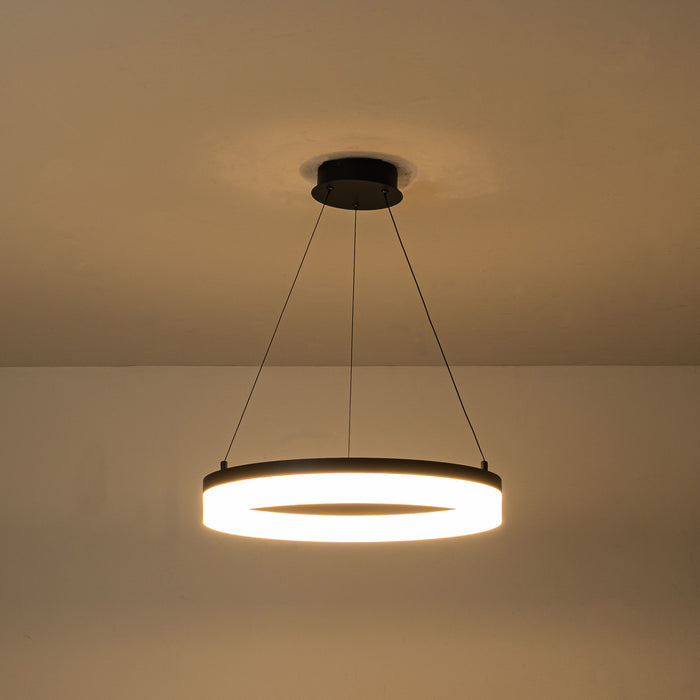 19.75in Black LED Pendant Light with Acrylic Diffuser