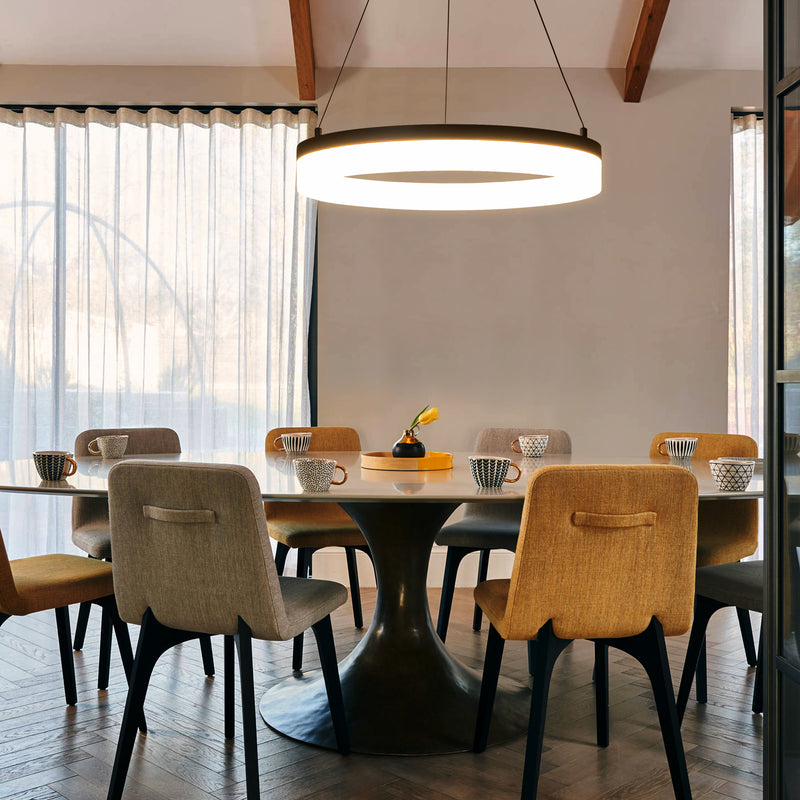 19.75in Black LED Pendant Light with Acrylic Diffuser