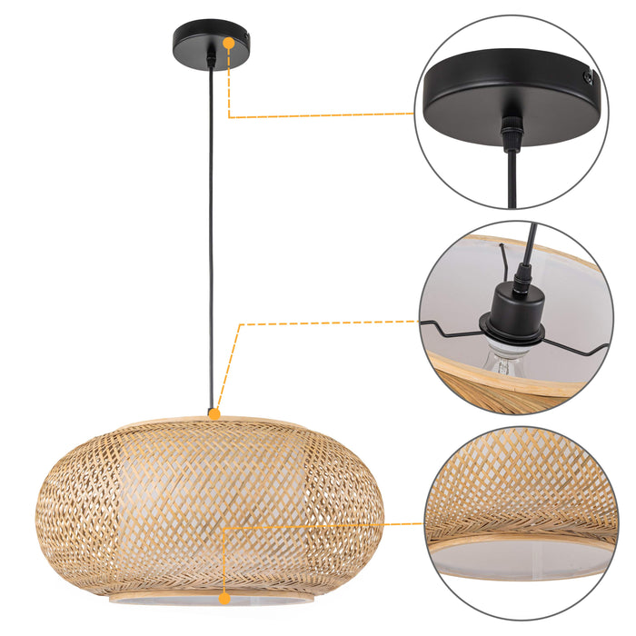 Woven Rattan Pendant Light with Natural Elegance