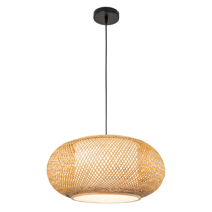 Woven Rattan Pendant Light with Natural Elegance