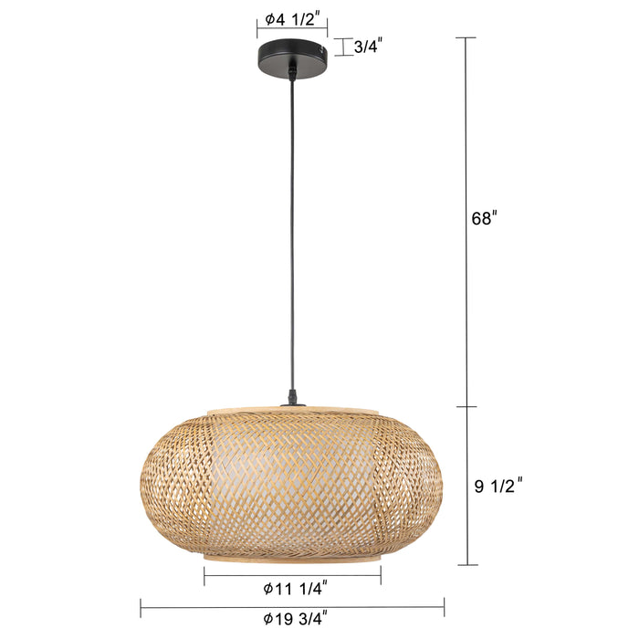 Woven Rattan Pendant Light with Natural Elegance