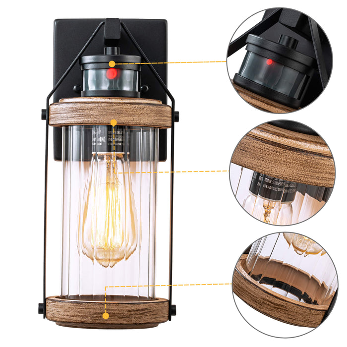 Motion Sensing Dusk to Dawn Outdoor Wall Lantern(2-Pack)