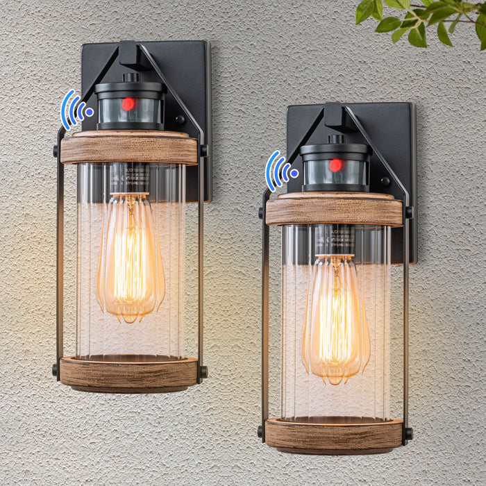 Motion Sensing Dusk to Dawn Outdoor Wall Lantern(2-Pack)