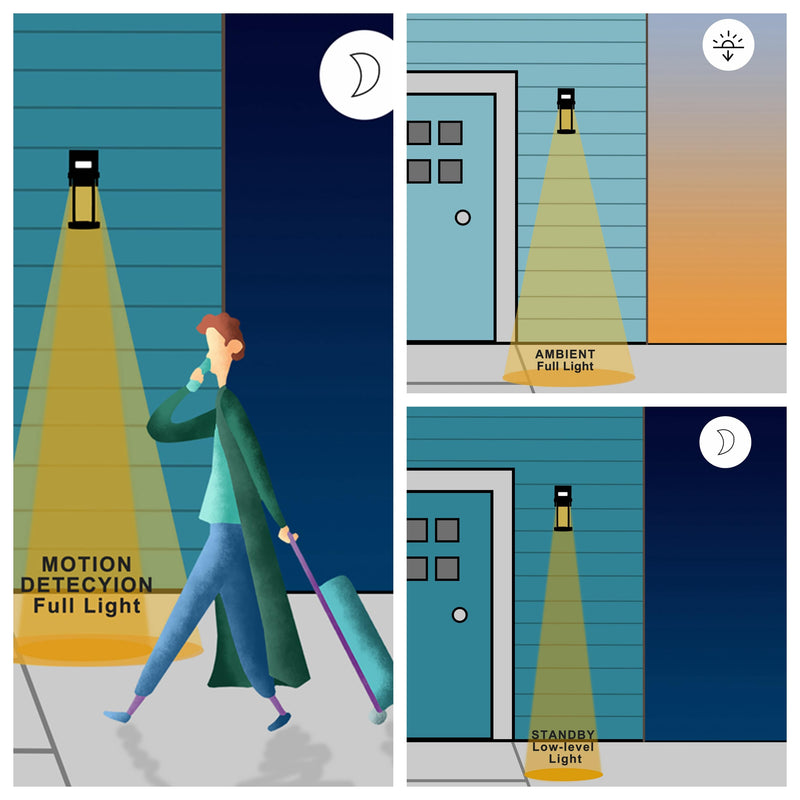 Motion Sensing Dusk to Dawn Outdoor Wall Lantern(2-Pack)