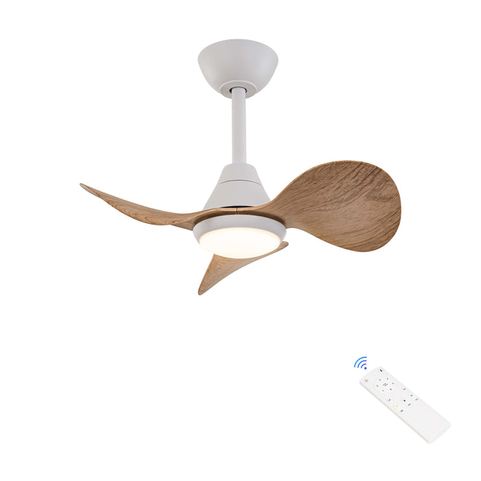 24in Color Changing LED Black White Indoor Ceiling Fan with Remote Con cattleyalighting