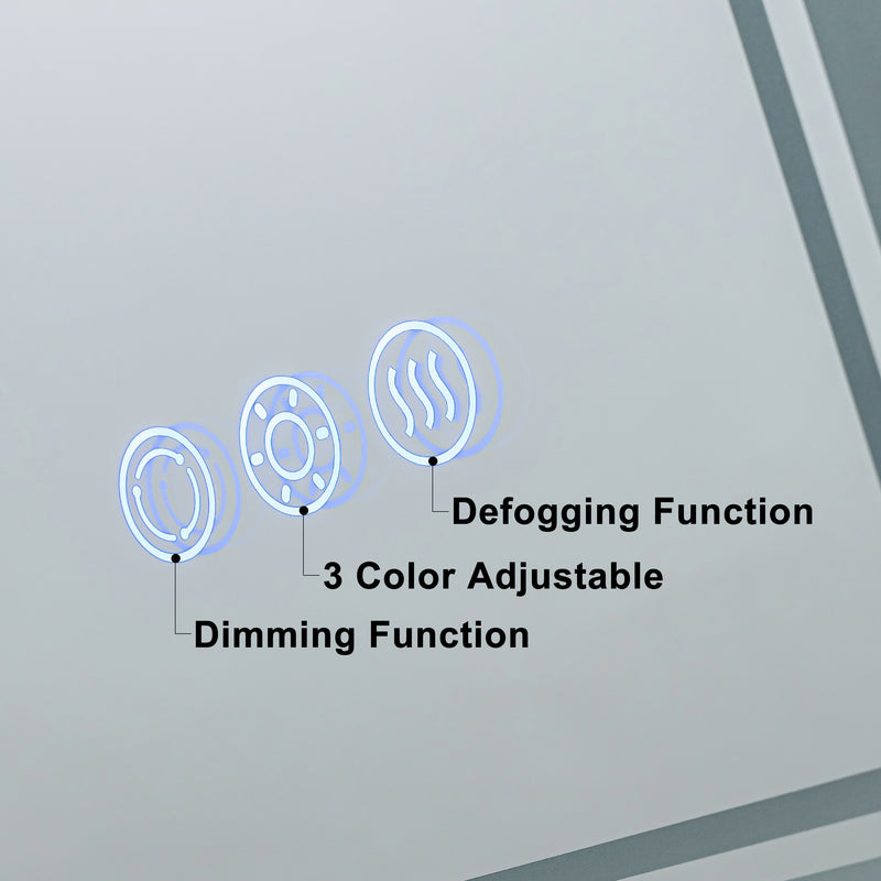 Frameless Multi-function LED Bathroom Vanity Mirror