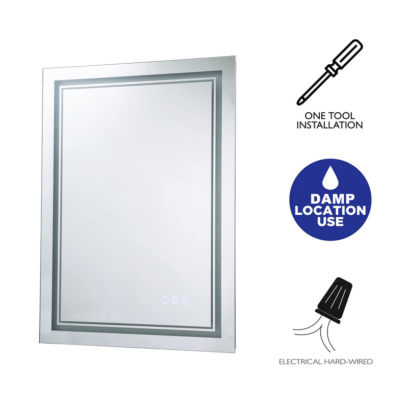 Frameless Multi-function LED Bathroom Vanity Mirror