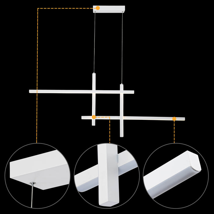Modern Dual-Tier Linear Aluminum LED Chandelier