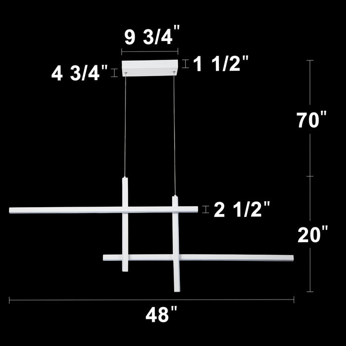 Modern Dual-Tier Linear Aluminum LED Chandelier