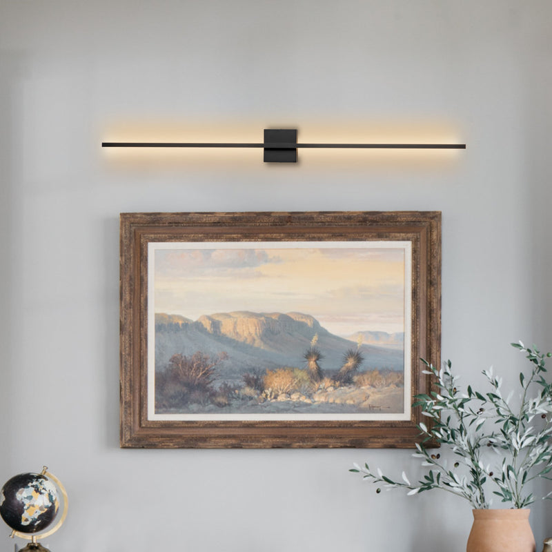 Vertical Matte Black LED Wall Light - Modern Design with Warm Ambiance