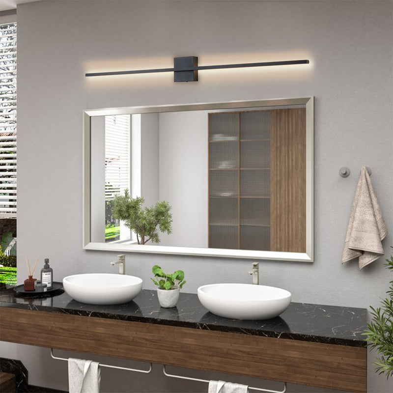 Vertical Matte Black LED Wall Light - Modern Design with Warm Ambiance