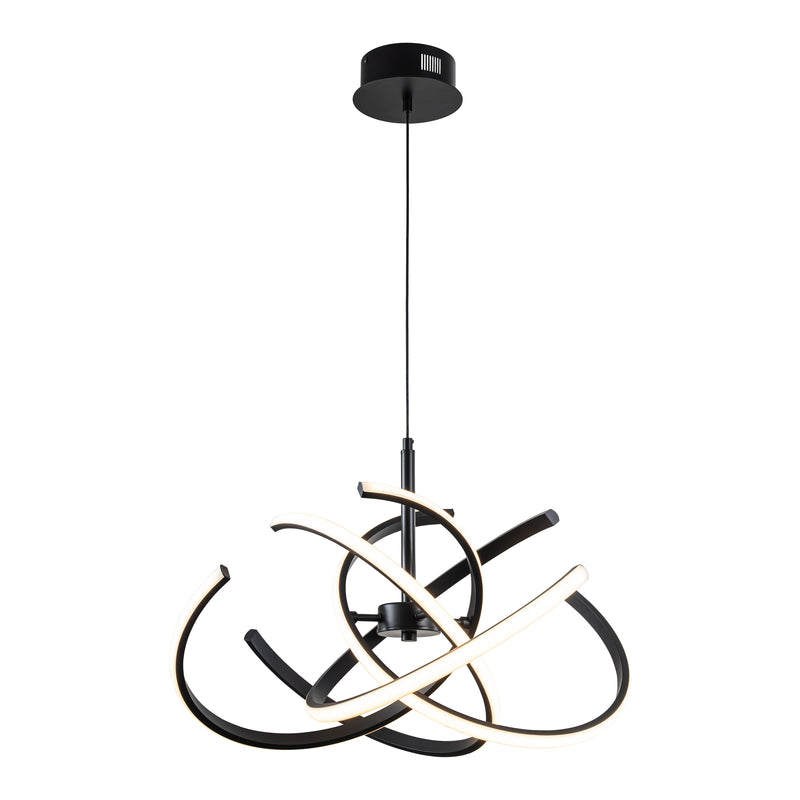 Modern Black Curved Lines LED Chandelier