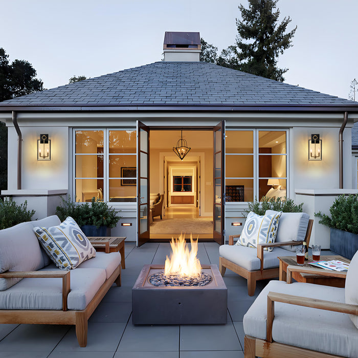 2-Light Dark Bronze Finish Brass Outdoor Wall Lantern with E12 Base Socket and Clear Tempered Glass Shade