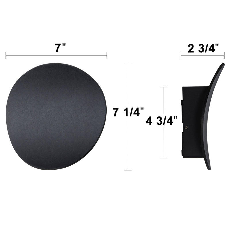 Modern Black Aluminum LED Outdoor Indoor Wall Lights (2-Pack)