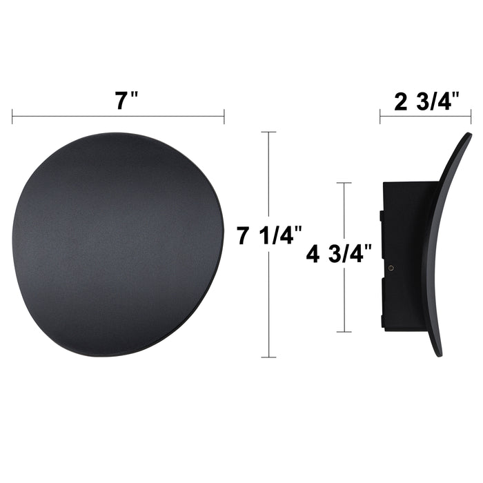 Modern Black Aluminum LED Outdoor Indoor Wall Lights (2-Pack)