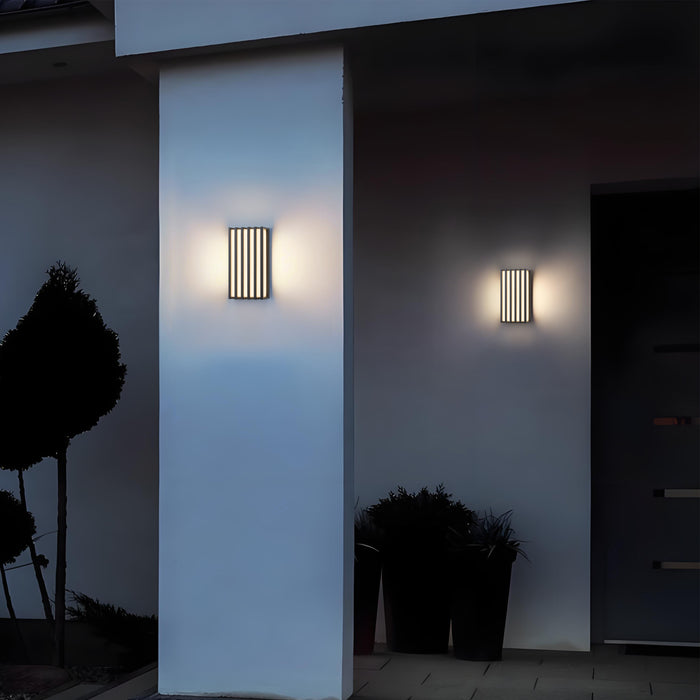 Modern Black Aluminum LED Outdoor Indoor Wall Lights (2-Pack)