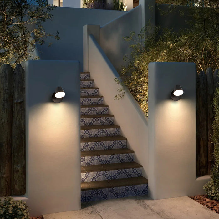 Modern Black Aluminum LED Outdoor Indoor Wall Light with Adjustable Head