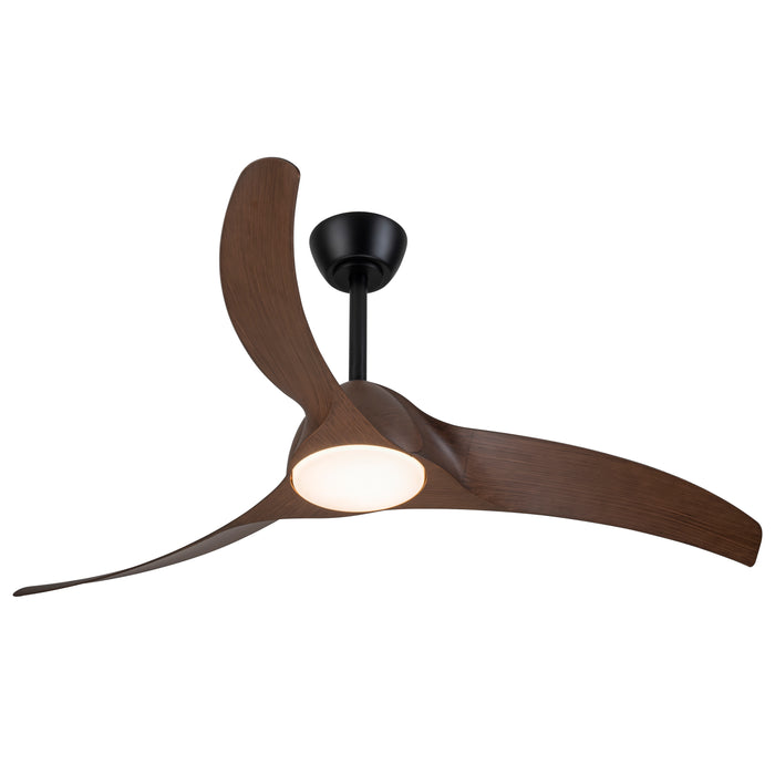 52in. 3-Blades Woodgrain Finish Dimmable Changeable 3000K/4000K/5000K LED Ceiling Fan with Remote Control