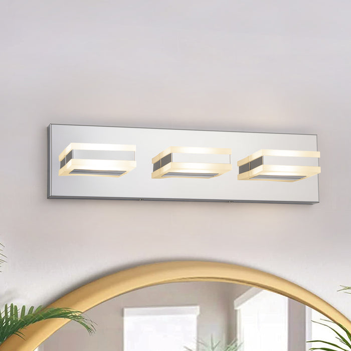 3-Light Stainless Steel 3000K LED Vanity Light