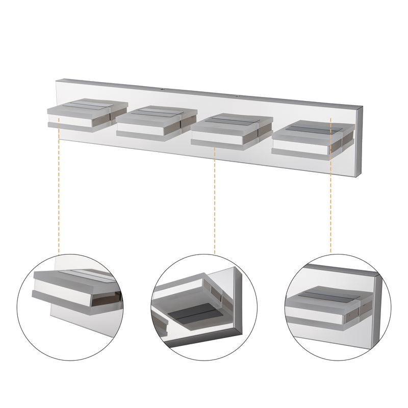 4-Light Stainless Steel 3000K LED Vanity Light