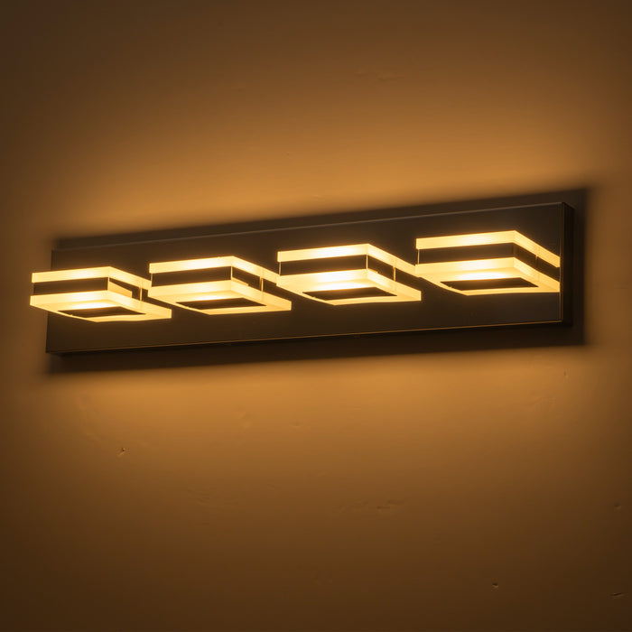 4-Light Stainless Steel 3000K LED Vanity Light