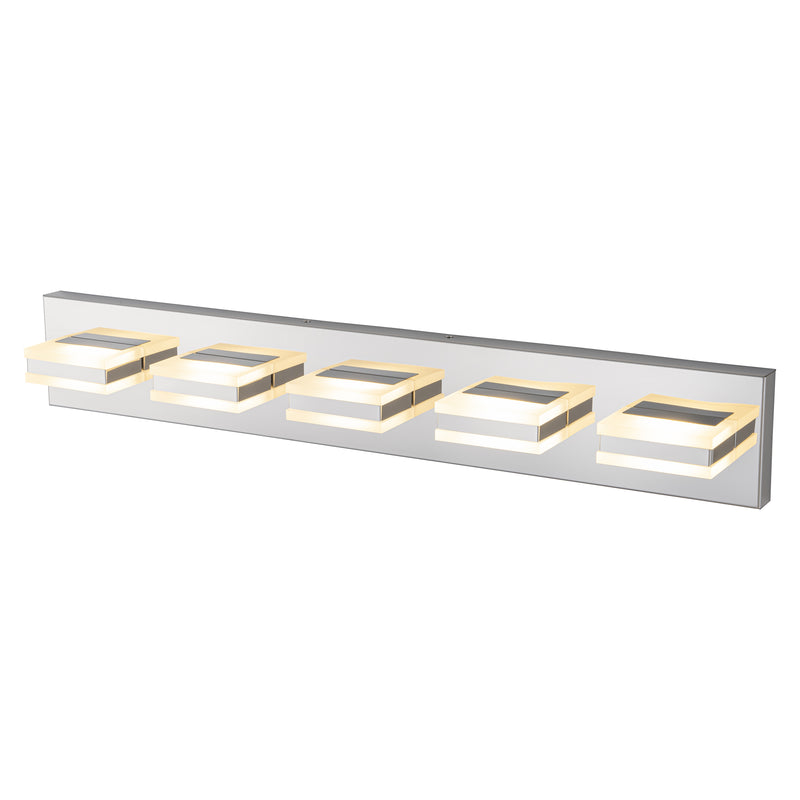 5-Light Stainless Steel 3000K LED Vanity Light