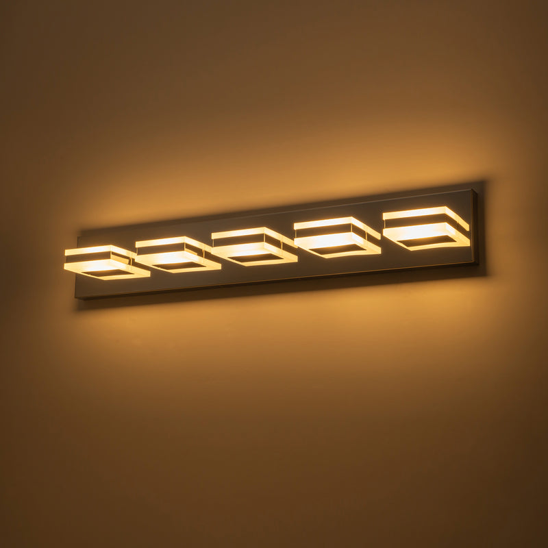 5-Light Stainless Steel 3000K LED Vanity Light