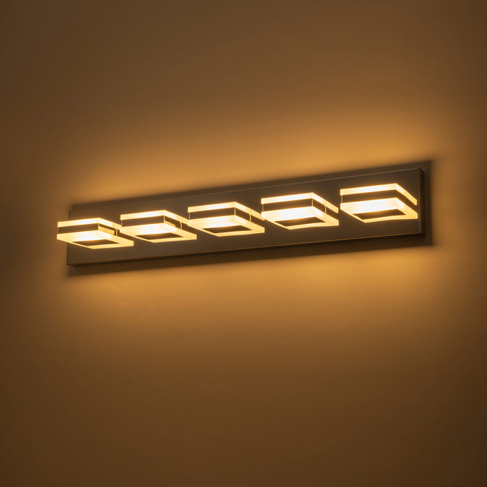 5-Light Stainless Steel 3000K LED Vanity Light