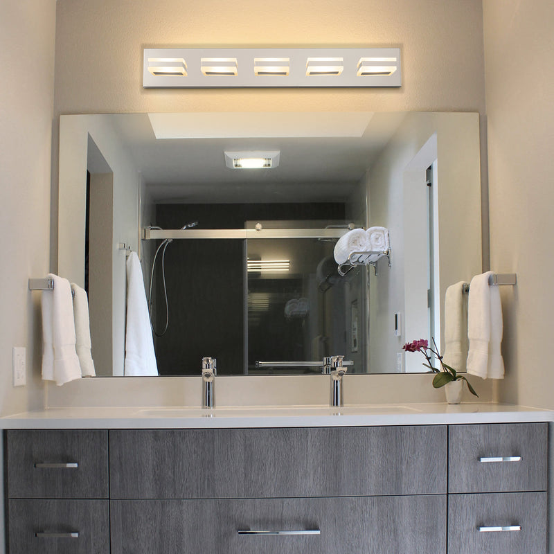 5-Light Stainless Steel 3000K LED Vanity Light