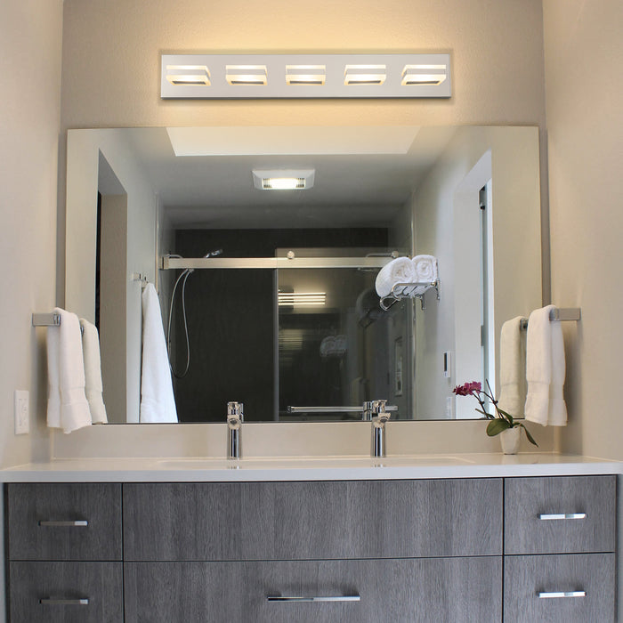 5-Light Stainless Steel 3000K LED Vanity Light
