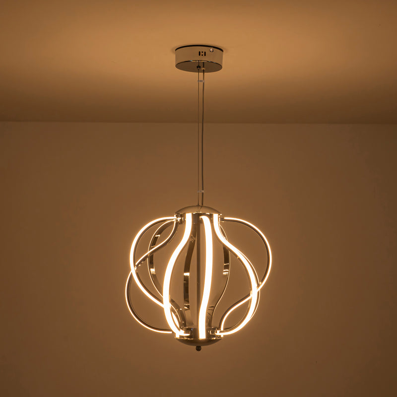 10-Light 14.25inch Chrome 3000K LED Chandelier Pendant Light