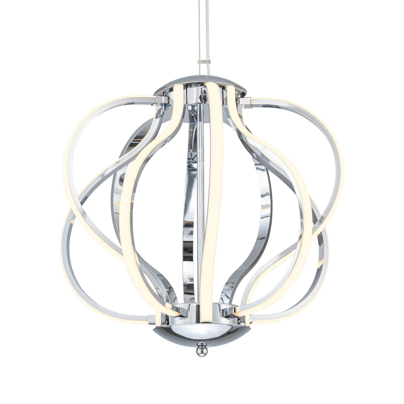 10-Light 14.25inch Chrome 3000K LED Chandelier Pendant Light