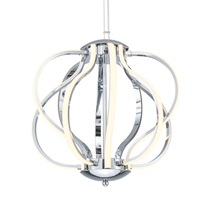 10-Light 18.5inch Chrome 3000K LED Chandelier Pendant Light