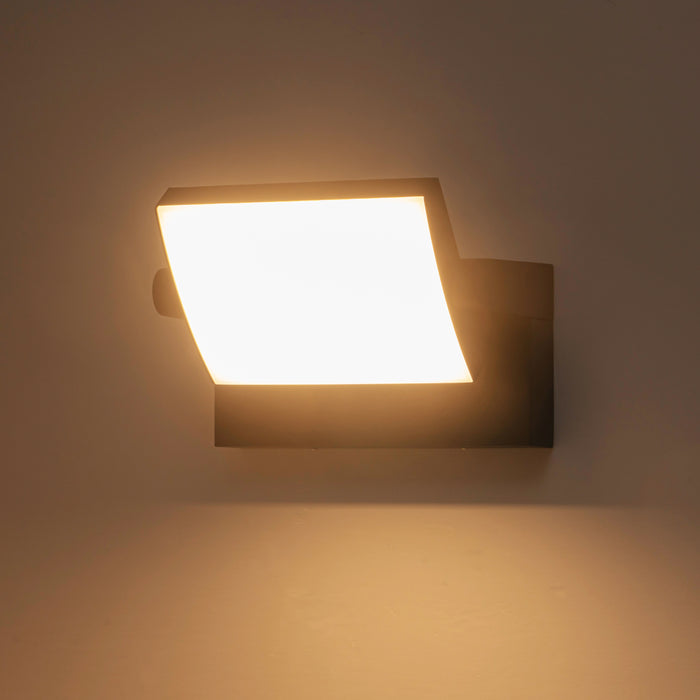 Black Aluminum LED Indoor Outdoor Wall Light with Rotatable Light Direction
