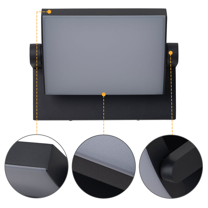Black Aluminum LED Indoor Outdoor Wall Light with Rotatable Light Direction