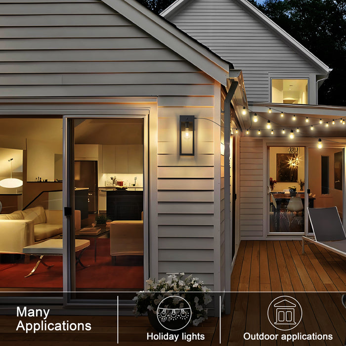 Black Dusk to Dawn Outdoor Wall Lantern Sconce with GFCI Outlet