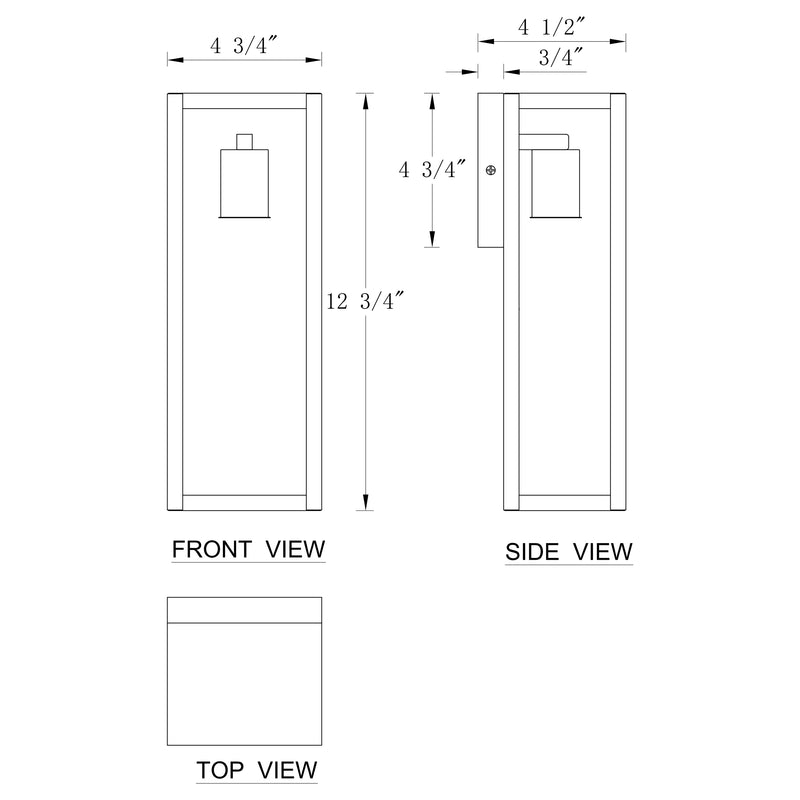 Black Outdoor Wall Lantern Sconce with Clear Tempered Glass (2-Pack)