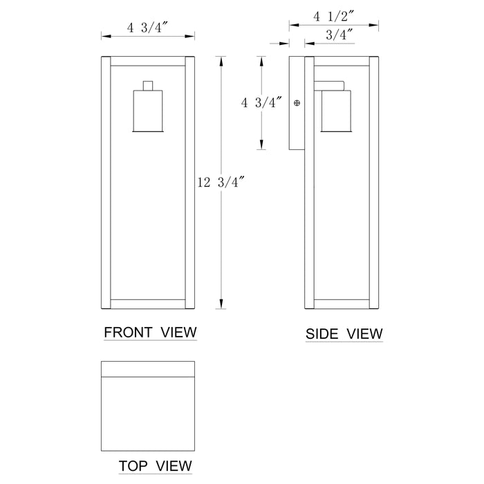 Black Outdoor Wall Lantern Sconce with Clear Tempered Glass (2-Pack)