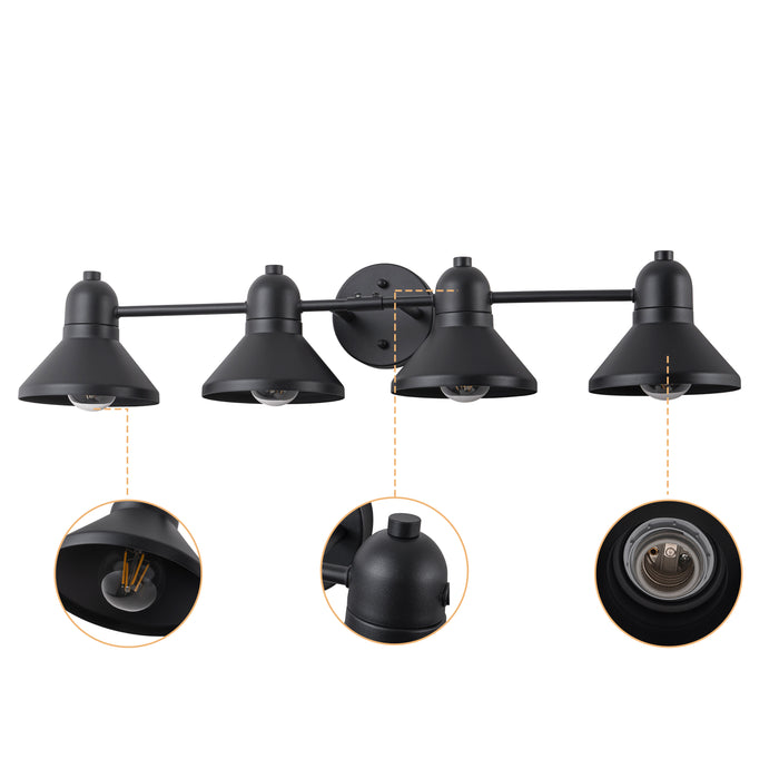 40.5 in. 5-Light Powder-coated Black Vanity Light Fixture